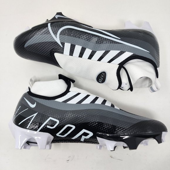 Nike Football Cleats Mens 8.5 Black White Vapor Pro 360 Edge Ghost Laces Knit - Picture 4 of 8